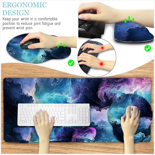 LIMKRIAN Galaxy Mouse Pad Large Desk Matt for Desktop, 4 in1 XXL Mousepad - Image 6