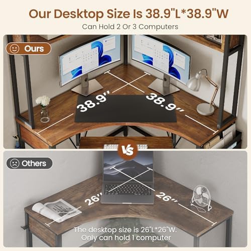 SEDETA 39" Spacious Corner Desk with Hutch, Storage for Small Space - Image 4