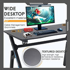 BestOffice | 47" Gaming Table | Blue | R-Shaped Computer Desk - Image 5