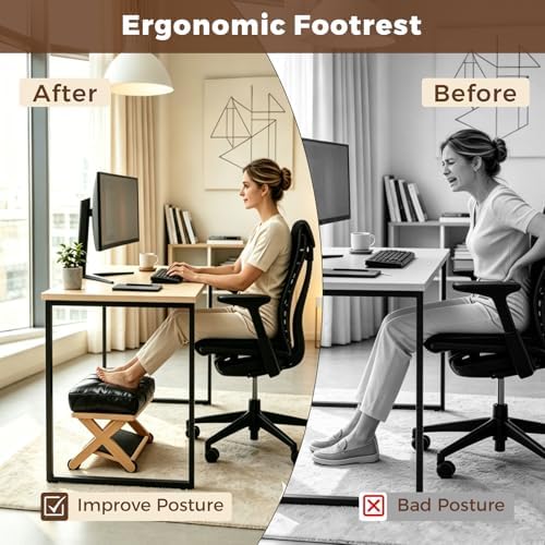 Double Step Foot Rest Under Desk, Ergonomic Foot Stool with Cushioned Top - Image 4