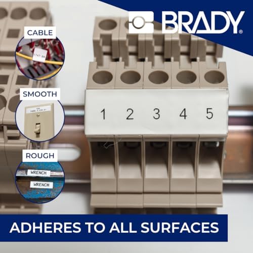 Brady Nylon Cloth Label Tape for Label Printer BMP51/BMP53/M511 - Self Adhesive Nylon Fabric Tape - Waterproof Tape Printer Labels - Black on White (25.40mm x 4.88m) - M5C-1000-499 - Image 5