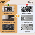 Metal Pegboard Desk Organizer with Dual Monitor Stand, 59x35 Inch Large Privacy Panel with 3 Accessories, Sturdy Gaming & Office Desk Wall Organizer, Black - Image 3