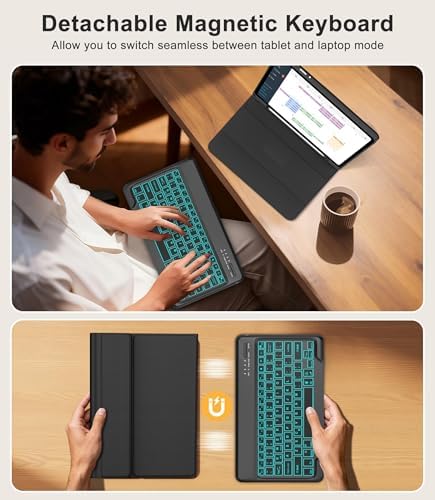 for Samsung Galaxy Tab S11 Ultra 14.6 Inch 2025 Backlit Keyboard Case, Galaxy Tablet S11 Ultra Case Keypad with S Pen Holder, 7-Color Backlight Keyboard for Samsung Tab 14.6'' SM-X930/X936B, Black - Image 3