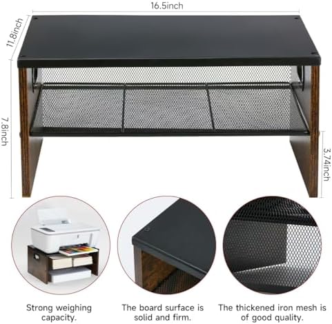 2 Tier Desktop Printer Stand,Multi-Purpose Desk Organizer - Image 2