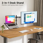 Redbat Monitor and Laptop Mount Stand, Fully Adjustable Monitor Arm with Vented Tray for 13" to 32" LCD Screens and Notebook up to 16", Holds up to 22lbs, VESA Compatible, Dual Mounting Options - Image 2