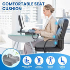 CushZone Ergonomic Seat Cushion, Sciatica Support for Chair, Light Grey - Image 4