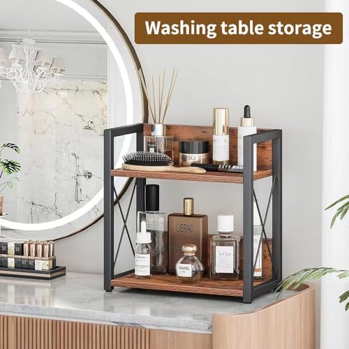 Office Desk Shelf Organizer, Wood Desktop Bookshelf Supplies Storage Rack, Shelf for Top of Desk and Dresser and Cubicle Decor Aesthetic Bookshelf (Bamboo, Small 12.9" Lx6.3 Wx10.2 H) - Image 5