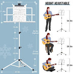 CAHAYA Sheet Music Stand Portable Folding Dual Use Desk Book Holder White - Image 3