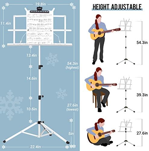 CAHAYA Sheet Music Stand Portable Folding Dual Use Desk Book Holder White - Image 3