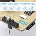 CCCEI 45W Per Side USB-C Desktop Outlet Station, Clamp Power Strip Surge Protector 4800J, Home Office Standing Desk Organizers and Accessories, 6FT 14AWG 15A Extension Cord, Switch, ETL Listing. - Image 2
