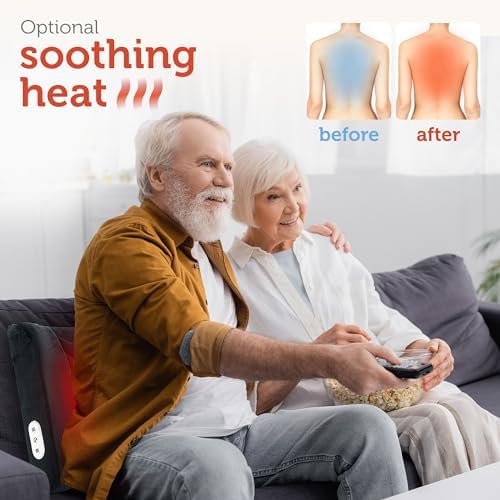 CILI Lumbar Support Pillow for Office Chair with Heat Vibration,Heated Back Support Pillow,Chair Massager for Back Pain Relief,Back Rest Cushion Pillow for Desk Sofa Home,Gifts for Women Men Mom Dad - Image 4