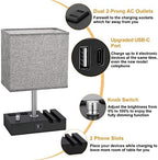 Bedside Table Lamp for Bedroom Nightstand - Stepless Dimmable, 2 AC Outlets - Image 5