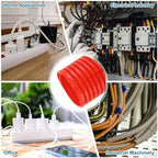 MECCANIXITY 1 1/2" 20ft Split Wire Loom Tubing w/Installation Tool Red - Image 6