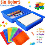 Hoteam 18 Pcs Flat Storage Organizer Bins Paper Tray Classroom,Colorful - Image 4