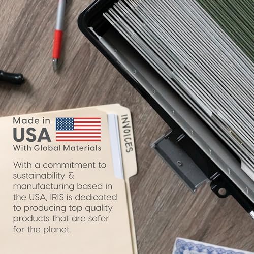 IRIS USA File Box Organizer with Lid, Letter File, 4-Pack, Black - Image 5