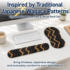 BELLEMOND Japanese Mouse Pad with Wrist Rest | Ergonomic Memory Foam, Large - Image 2