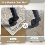 48"x72" Office Chair Mat for Hardwood Floor, Non-Slip Washable Khaki Blue - Image 4