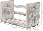 MyGift Rustic Expandable Whitewashed Wood Desktop Bookshelf/Adjustable Tabletop Book Holder Organizer Rack - Image 3