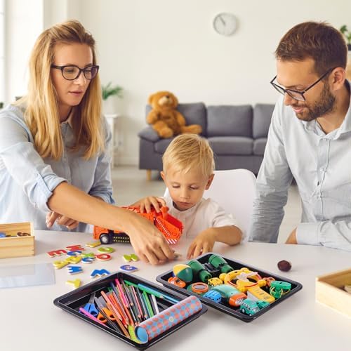 12 Pcs Plastic Art Trays Back to School Colorful Art Trays, Black - Image 7