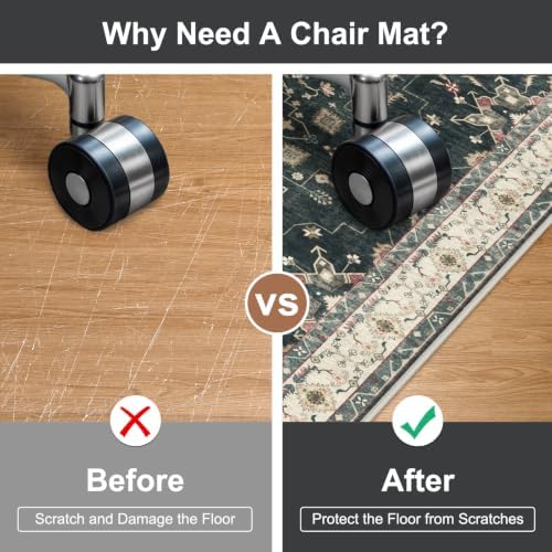 36"x48" Office Chair Mat for Hardwood Floor, Washable Non-Slip Protector - Image 3
