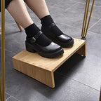 KIRIGEN Adjustable Wooden Under Desk Footrest, Office Foot Stool, Natural - Image 3