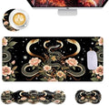 Mouse Pad,Large Desk Mat Set, 4in1 XL Mousepad + Keyboard Wrist Rest+Mouse Wrist Rest+Coaster with Ergonomic Desk Pad for Home Office Table Computer Cover -Aesthetic Snake Floral by Unknown
