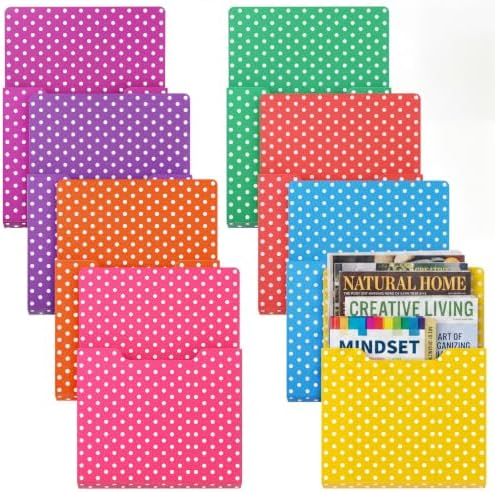 Gilprop 8 Pack Magnetic File Folder Holder for Whiteboard Classroom Storage by Gilprop