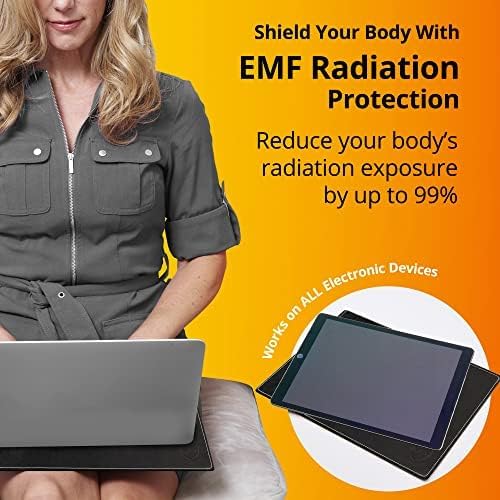 Shield Your Body - Laptop Lap Pad with SaferBody™, Anti Radiation Shield & Heat Shield Pad, EMF Blocker Laptop Pad for Up to 17in.Wide Device (15.9 x 12 inches), Jet Black PU Leather Color - Image 7