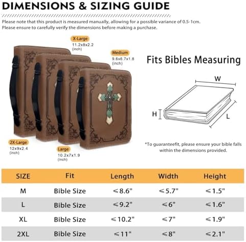 Retro Blue Cross Bible Cover Case for Women Fashion PU Leather Bible Book Case Lightweight Portable Brief Case Stationary Supplies Storage - Image 6
