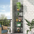 6 Tier Corner Book Shelf, 54.4", Marble Black - Image 6