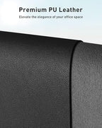 Aothia Faux Leather Desk Mat - Large Mouse Pad, Non-Slip PU Leather Blotter, Waterproof Writing Surface for Office and Home (Black, 63" x 17") - Image 2