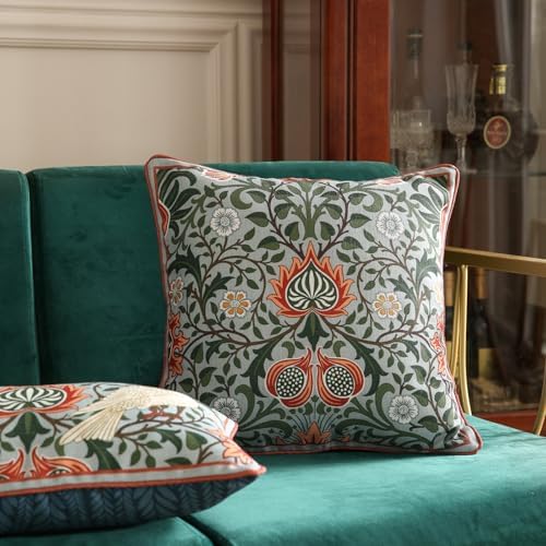 ISAENNE Designer Linen Square Throw Pillow Cover,Set of 2,18"x18"-Naples A - Image 2