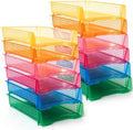 Geetery Turn in Trays Classroom, Clear Mixed Color, Set of 12 by Geetery