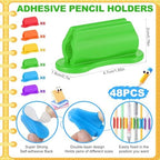 Sherr 48 Pack Adhesive Silicone Pencil Holders Bulk for Desk,Wave,Vibrant - Image 2