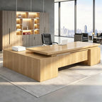 Executive Desk, L Shaped Executive Office Desk with Locking Drawer & File Cabinet, 1'' Thick Desktop, Large Office Desk with Storage, Modern Executive Computer Workstation for Home Office & Business by Unknown