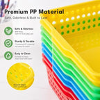 8 Pack Classroom Paper Basket, A4 Organizing Boho Trays for Teachers Students, Fun Turn-in Bins, Classroom Storage Plastic Organizer Holder for Office Desk Room Trays - Image 3