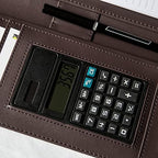 Cossini Premium Business Portfolio with Zipper – Padfolio - Superior Business Impressions Begin with PU Vegan Leather, 10.1 Inch Tablet Sleeve, Smart Storage, Solar Calculator, Writing Pad -Brown - Image 6