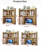 Desk Hutch Dorm,Wooden Desktop Bookshelf,Computer Desktop Storage Hutch,Multipurpose Desktop Hutch, Multi Units Organizer Bookshelf,Desktop Display Rack for Office,Dorm,Home(27.5*35.4*7.8inch, White) - Image 3