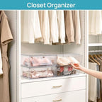 Vtopmart 6 Pack Large Clear Stackable Storage Drawers for Closet, Pantry - Image 4