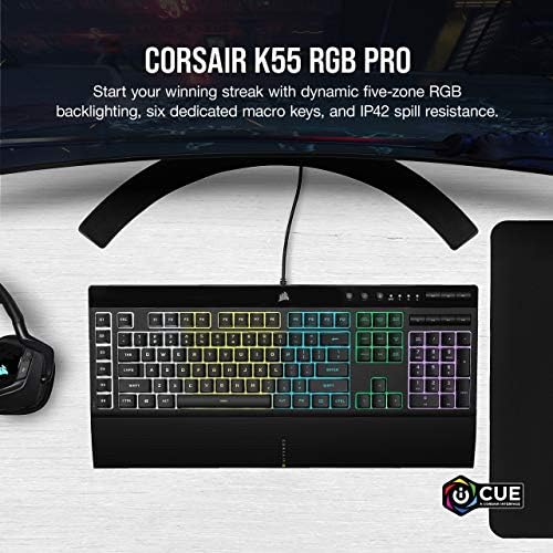 Corsair K55 RGB PRO Membrane Wired Gaming Keyboard – Black - Image 2