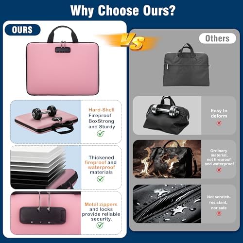 EXLIFBAG Fireproof Document Box with Lock, 13 Pocket Accordion File Folder - Image 5