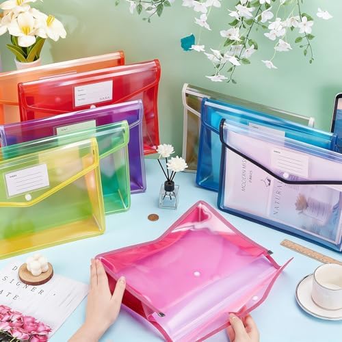 CUTHOLLOW Plastic Expandable File Organizer Folder(No Divider), 18Pcs Waterproof Transparent Document Holder Storage for Receipt/Paper/Bill/Taxes/Letter, Easy to Label A4 Size for School Office Home - Image 6