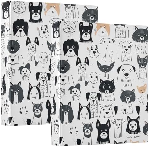 ALAZA Kawaii Puppy Print Dog 3 Ring Binder 1.5 Inch Three Ring Office Binders w/clipboard & 3 Pockets, Hold 200 Sheets, 1pc by ALAZA