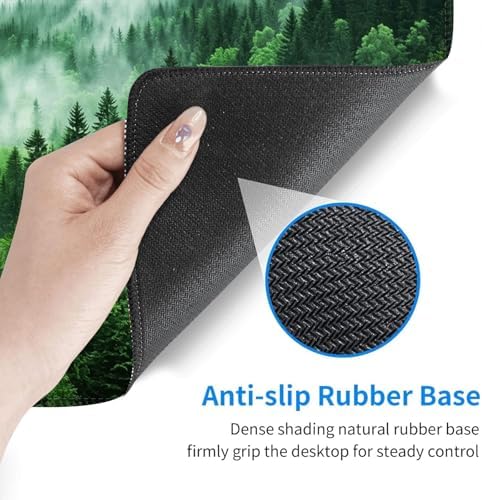 Desk Mat, Mouse Pad with Wrist Rest, 4-in-1 Large Mouse Pads for Desk, Ergonomic Mouse Pad and Keyboard Wrist Rest Gaming Keyboard Mat for Office,Green Tree Forest - Image 4