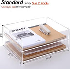 Paper Tray Organizer Clear Acrylic Desk Organizers and AccessoriesOffice Supplies Organization Stackable File Holder-Art Storage for School Classroom Workspace Letter Tray-2 Pack/2 Tier… - Image 3