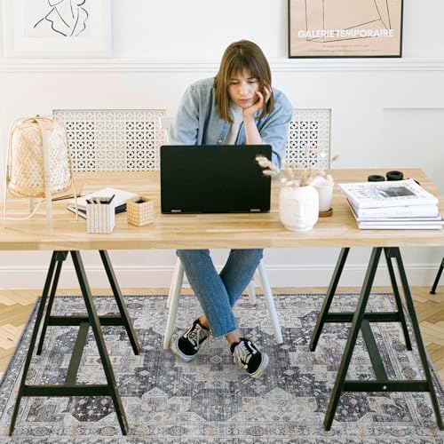 chakme Office Chair Mat for Hardwood Floor, 60"x45" Easy Glide Computer Desk Mat Protector for Rolling Chair Under Desk Rug Nonslip Backing, Machine Wash, (Boho) - Image 2