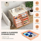 Giantex 12 Drawers Rolling Cart, Mobile Storage Drawer Cart, Classroom Organizer Cart for Office School Supplies Tools Scrapbook Paper Craft Small Printer, Utility Cart on Wheels, Peach Fuzz - Image 7