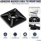 Kable Kontrol Zip Tie Mounts, 3/4” Black, 13000 Pcs Adhesive Backed - Image 2