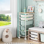 KINGBOARD Slim Rolling Cart with 5 Drawers, Metal Utility Storage Cart - Image 5