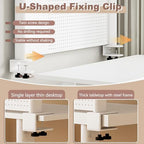 Clamp On Desk Organizer Shelf,Desk Extender Pegboard,White,39.4in - Image 6